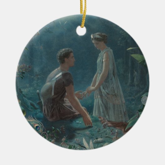 Mittsommernnacht Hermia und Lysander Keramikornament (Vorne)