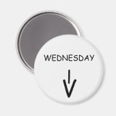 Mittwoch, Arrow Round White Magnet von Janz (Vorderseite/Rückseite)