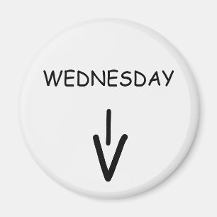 Mittwoch, Arrow Round White Magnet von Janz
