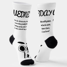 Mittwoch Gedicht Socks - Trendy, Funny, White&Blac Socken