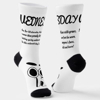 Mittwoch Gedicht Socks - Trendy, Funny, White&Blac Socken