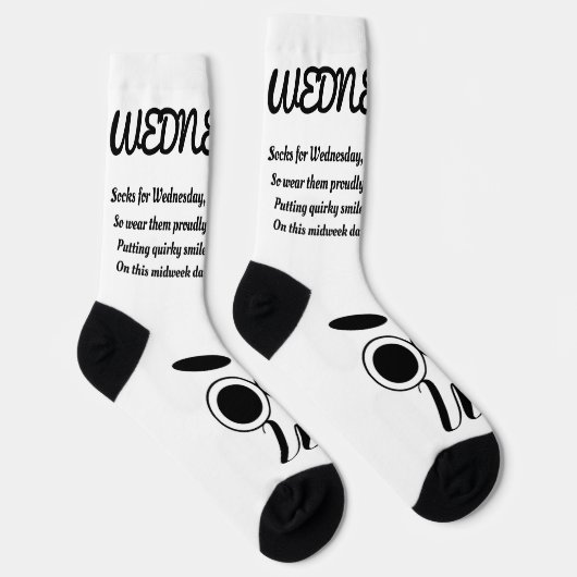 Mittwoch Gedicht Socks - Trendy, Funny, White&Blac Socken (Rechts)