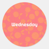Mittwoch Mandarine Muster Runder Aufkleber (Vorderseite)