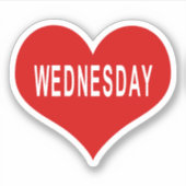 MITTWOCH Red Liebe Heart Vinyl Sticker (Vorderseite)