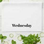 "Mittwoch" Schwarz-weiß minimalistisch Geschirrtuch (Gefaltet)