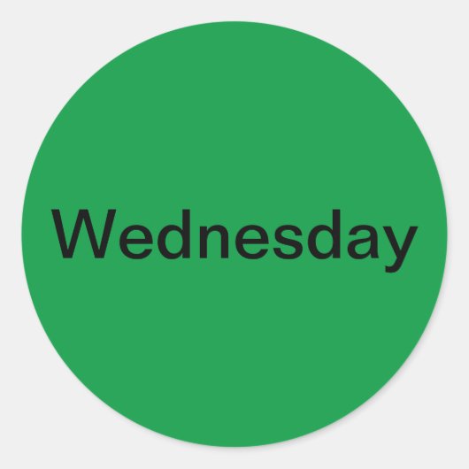 Mittwoch Tag der Grünen Aufkleber der Woche (Vorderseite)
