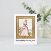 "Mittwoch tragen wir Pink" Funny Postcard Postkarte (Stehend Vorderseite)