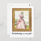"Mittwoch tragen wir Pink" Funny Postcard Postkarte (Vorne/Hinten)
