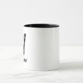 Mittwoch W Monogramm Schwarzweiß Combo Custom Tasse (Zentrum)