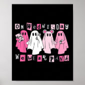 Mittwoch Wir tragen Niedliches Pink Ghost Hallowee Poster (Vorne)