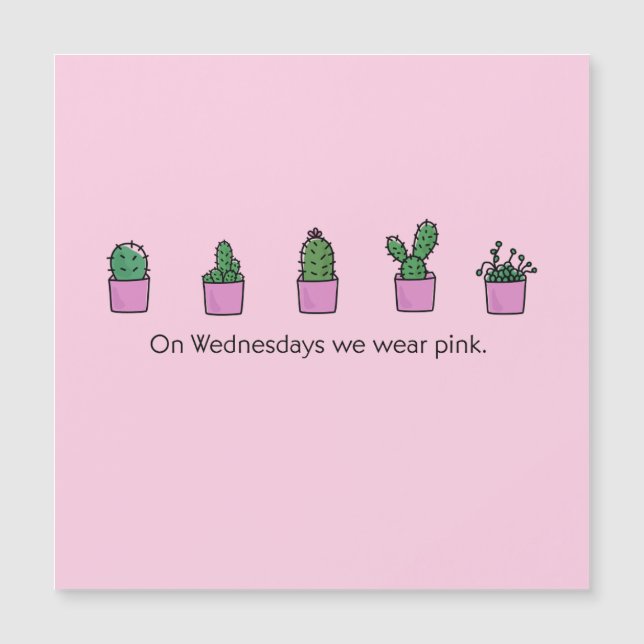 Mittwochs tragen wir rosa magnetkarte (Vorderseite)