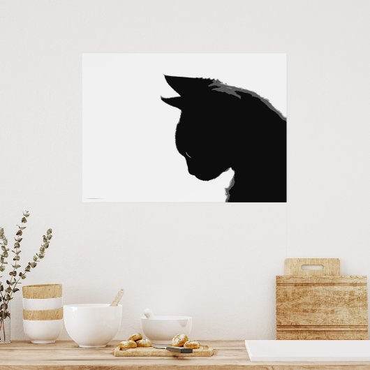 Mitzi Kitty: Schwarz-Weiß-Katzenposter Poster (Küche)