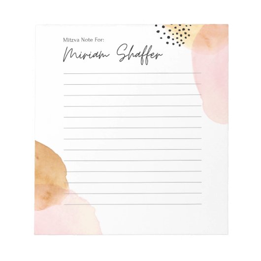 Mitzva Note Notizblock (Vorderseite)