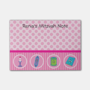 Mitzvah Anmerkungs-Post-Itauflage - Mädchen Post-it Klebezettel