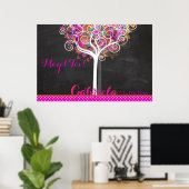 Mitzvah Chalkboard Tree of Life Sign in Board Poster (Heimbüro)