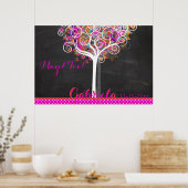 Mitzvah Chalkboard Tree of Life Sign in Board Poster (Küche)
