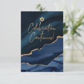 ✡ Mitzvah Feier! Agate Slate Blue RSVP Karte (Stehend Vorderseite)