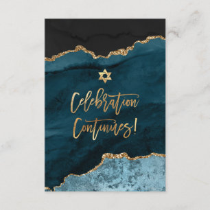 ✡ Mitzvah-Feier! Aquarell Achat Türkisblau Begleitkarte