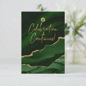 ✡ Mitzvah Feier! Aquarellfarbe Agate Dunkelgrün RSVP Karte (Stehend Vorderseite)