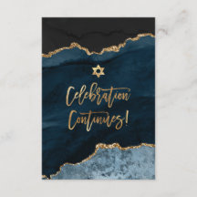 ✡ Mitzvah-Feier! Wasserfarbe Achat Schieferblau