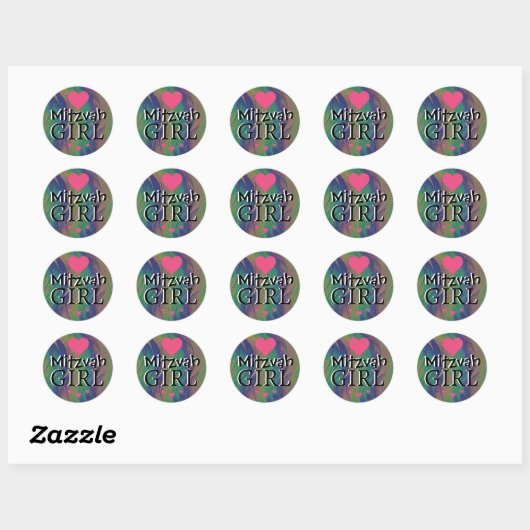 Mitzvah Girl Rainbow Sticker (Blatt)