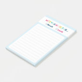 Mitzvah Hinweis: Zwei Namen 4x6 Sticky Pad Post-it Klebezettel (angewinkelt)