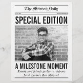 Mitzvah Newspaper Program, Single Large Page Flyer (Vorne)