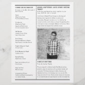 Mitzvah Newspaper Program, Single Large Page Flyer (Hinten)