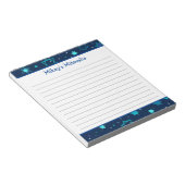 Mitzvah Notepad - Dark Blue Star von David Notizblock (angewinkelt)