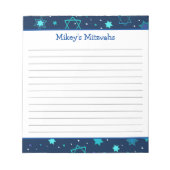 Mitzvah Notepad - Dark Blue Star von David Notizblock (Vorderseite)