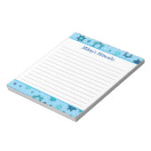 Mitzvah Notepad - Light Blue Star von David Notizblock (Rotiert)