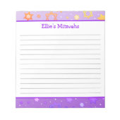 Mitzvah Notepad - Lila Star von David Notizblock (Vorderseite)