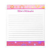 Mitzvah Notepad - Rosa Star von David Notizblock (Vorderseite)