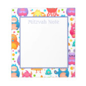 Mitzvah Notes Monsters Boys Notepad Notizblock (Vorderseite)