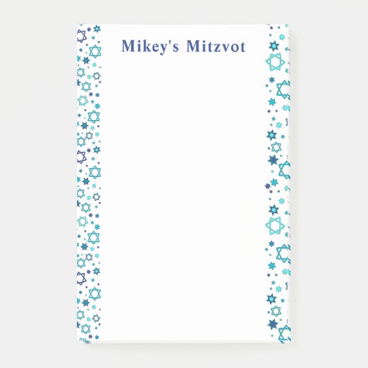 Mitzvah Notes - Navy Stars - Notes Post-it Klebezettel (Vorderseite)