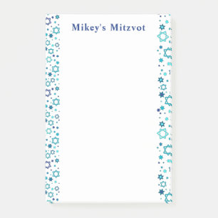 Mitzvah Notes - Navy Stars - Post-It Notes Post-it Klebezettel