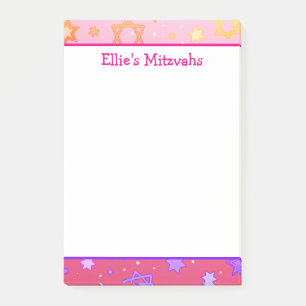 Mitzvah Notes - Pink Star von David Post-it Klebezettel