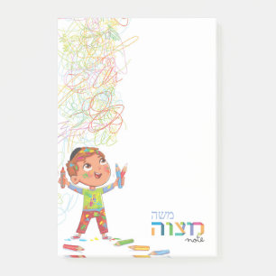 Mitzvah-Notiz des Hebräischen Jungen - 4x6 Sticky Post-it Klebezettel