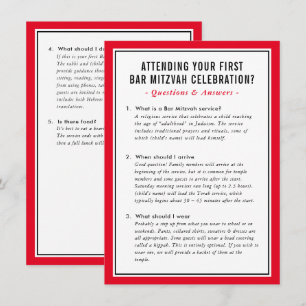 MITZVAH Service Info Fragen zu Rot Einladung