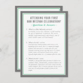 MITZVAH service information questions advice green Einladung (Vorne/Hinten)