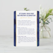MITZVAH service information questions advice navy Einladung (Stehend Vorderseite)