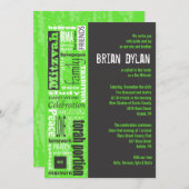 MITZVAH WORDS REDEWENDUNGEN Bar BAT Einladung (Vorne/Hinten)