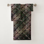 Mix 3D Quadrate mit Hammerglas mit Hintergrund T Badhandtuch Set (Insitu)