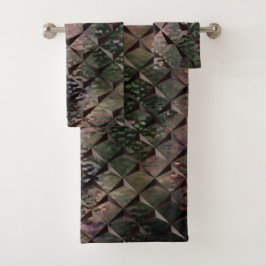 Mix 3D Quadrate mit Hammerglas mit Hintergrund T Badhandtuch Set