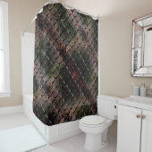 Mix 3D Quadrate mit Hammerglas mit Hintergrund T Duschvorhang (Beispiel)