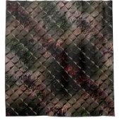 Mix 3D Quadrate mit Hammerglas mit Hintergrund T Duschvorhang (Vorderseite)