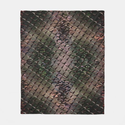 Mix 3D Quadrate mit Hammerglas mit Hintergrund T Fleecedecke (Vorderseite)