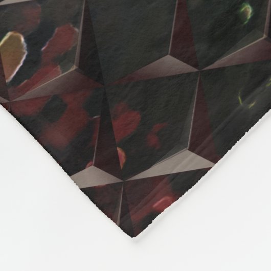 Mix 3D Quadrate mit Hammerglas mit Hintergrund T Fleecedecke (Ecke)