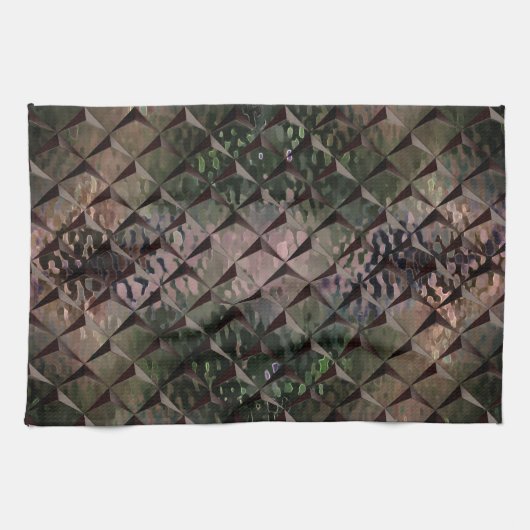 Mix 3D Quadrate mit Hammerglas mit Hintergrund T Geschirrtuch (Horizontal)