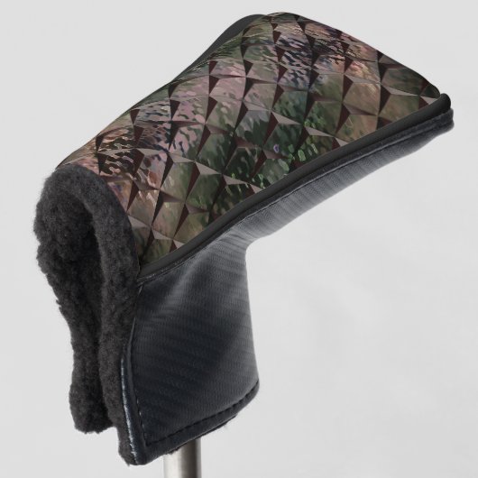 Mix 3D Quadrate mit Hammerglas mit Hintergrund T Golf Headcover (3/4 Vorderseite)